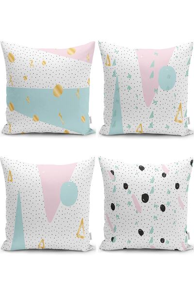 Generic Brand Crni moderni jastuk sa polka tačkama na beloj pozadini