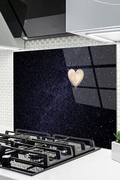 Genel Markalar 60x52 Cm Cam Ocak Arkası Koruyucu Tezgah Ankastre Arkası Koruyucu | Gökyüzü