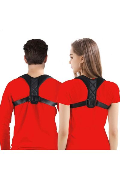 Ankaflex Unisex Μαύρη ρυθμιζόμενη ζώνη κορσέ με όρθια στάση σώματος κατά της καμπούρας