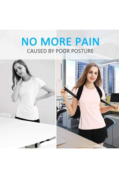 Ankaflex Unisex Μαύρη ρυθμιζόμενη ζώνη κορσέ με όρθια στάση σώματος κατά της καμπούρας