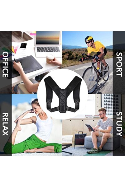 Ankaflex Unisex Μαύρη ρυθμιζόμενη ζώνη κορσέ με όρθια στάση σώματος κατά της καμπούρας