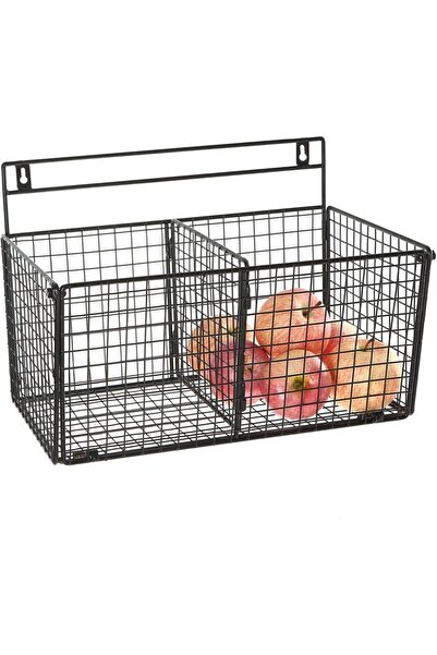 GO DEKOR Metal Tel Duvar Sebzelik Ve Meyvelik Sepeti