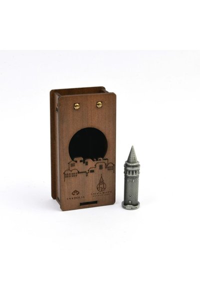 Anadolia Antik Gümüş Galata Kulesi Mini Metal Obje