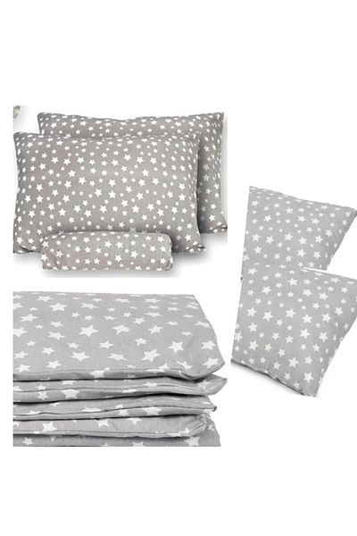 MERTİM Double Elastic Gray Star Pattern Duvet Cover Set with Pillowcase as a Gift - 200x220