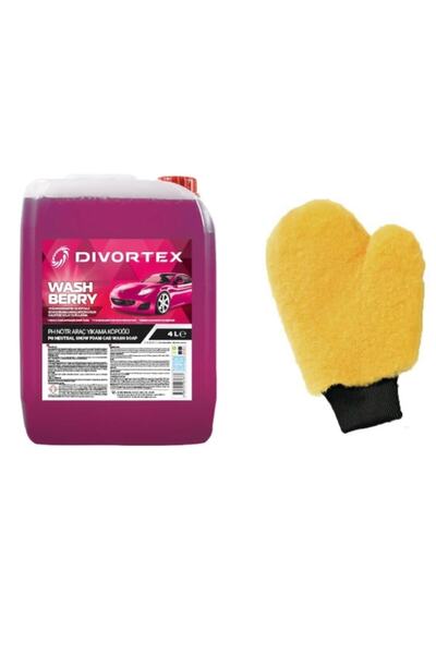 Divortex Washbery Şampuan 4 Kg + Ufs Kuzu Postu Araç Yıkama Eldiveni