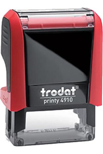 Trodat 4910 ختم من اللباد الأسود ذو الجسم الأحمر (يرجى إرسال النص الذي يُريد ...