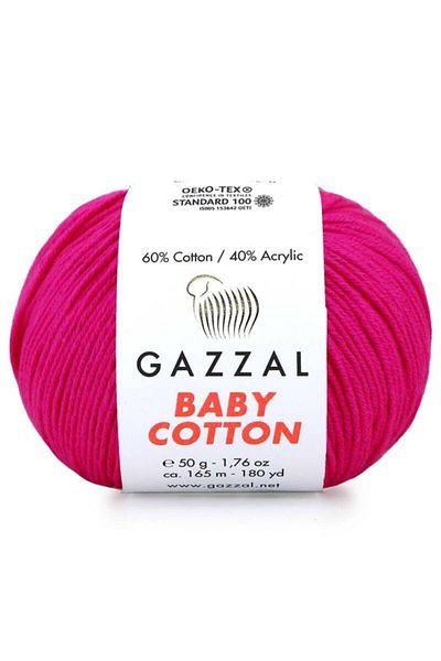 Gazzal Mlvx Gazzal Baby Cotton Πλεκτό Νήμα Νέον Ροζ 3461 Blsm