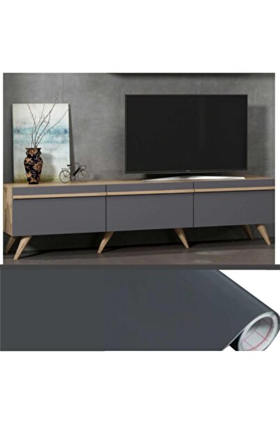 reklamdepo Lake Görünümlü Mat Antrasit Gri Kaplama Folyosu 122 cm X 2 mt