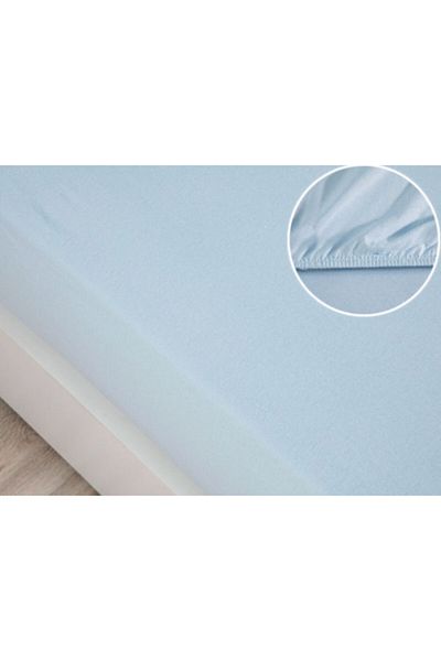 MERTİM Blue Combed Single Fitted Sheet 100 200