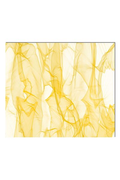Olinpa 60x52 Cm Yellow Dali Patterned Glass Stove Back Protector
