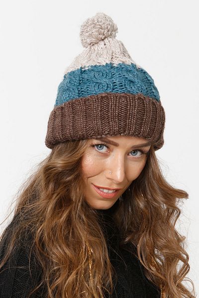 Vemod 75/3 Folded Pompom Knitwear Beret - Brown