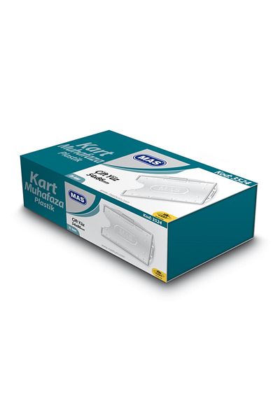 Mas Plastic Card Enclosure Container Double Face (Vertical and Horizontal Use) 54x86mm Transparent (Pack of 25)