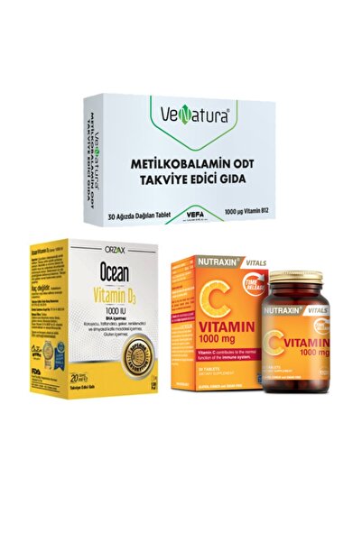 VeNatura B12 Vitamini 30 Ağızda Dağılan Tablet+ocean D3 Vitamini 1000 Iu Spre...