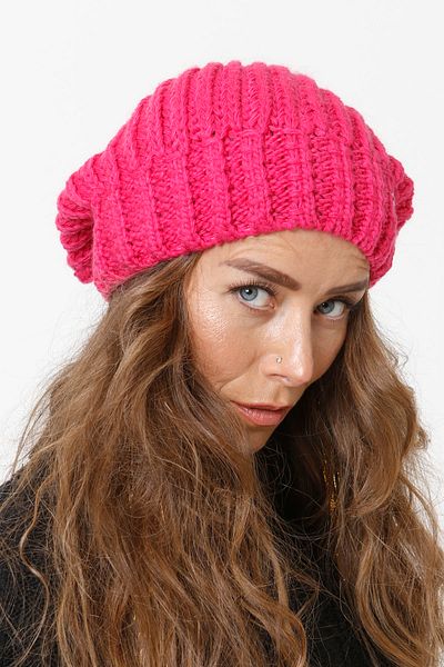 Vemod 51u Pompom Knitwear Knitted Beanie - Fuchsia