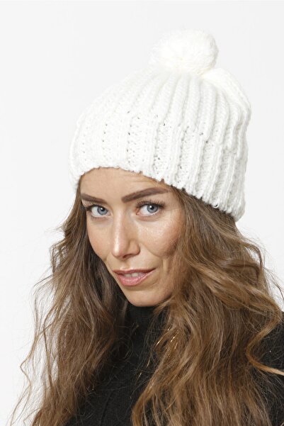 Vemod 51u Pompom Knitwear Knitted Beanie - Bone