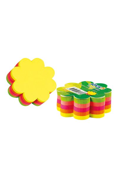 Hopax Stickn 67x67mm مكعب كتلة النيون 5 ألوان على شكل زهرة ورق ملاحظات لاصق 250 Yp(3 عبوات)