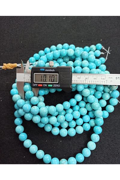 Yüksel Boncuk 10 Mm Turquoise (Original) String Natural Stone