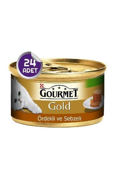 Gourmet Gold Kıyılmış Ördekli Sebzeli Kedi Konservesi 85 Grx 24 Adet