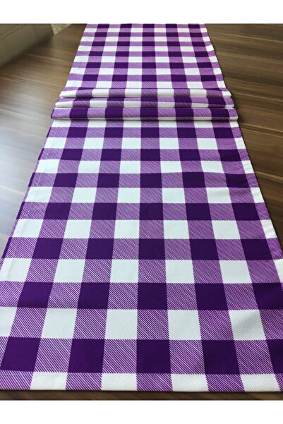 MER HOME Culoare Violet 43x150 Big Gingham Table Runner