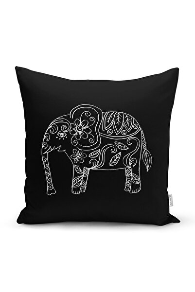 Realhomes غطاء وسادة مستطيل بتصميم مخصص على شكل فيل ماندالا بتصميم كلاسيكي