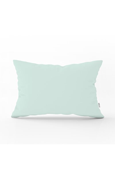 Realhomes Mint Yeşili Renkl Dijital Baskılı Dekoratif Dikdörtgen Yastık Kırle...