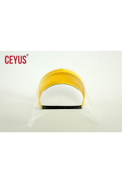 Ceyus Face Protective Visor, Medical, Yellow Color, Angle Adjustable Visor with Anti Fog Feature