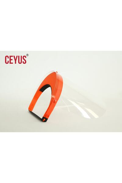 Ceyus واقي الوجه، طبي، لون برتقالي، واقي زاوية قابل للتعديل مع ميزة مضادة للضباب