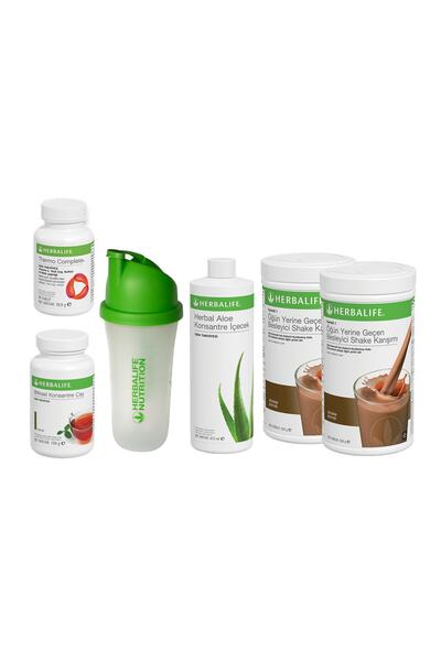Herbalife Full Set 4 Shaker Hediyeli 2 Çikolata Shake 100gr Klasik Çay Aloe T...