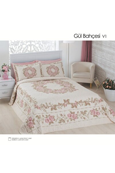 Modavoce Gülbahçesi Çift Kişilik Jakarlı Dokuma Yatak Örtüsü