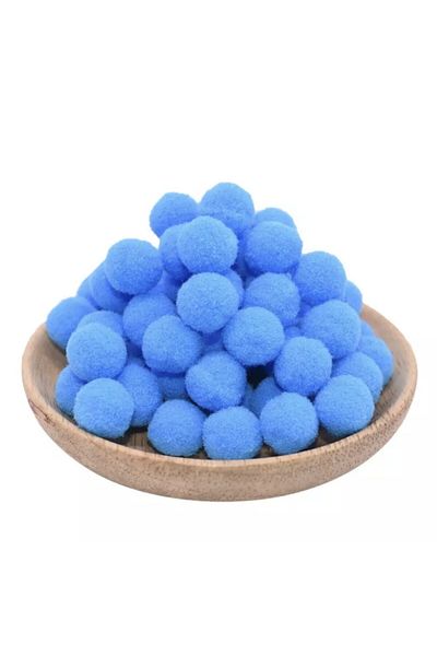 Yumuşakkeçe 100 Pieces 2cm Blue Pompom Soft Pompom Plush