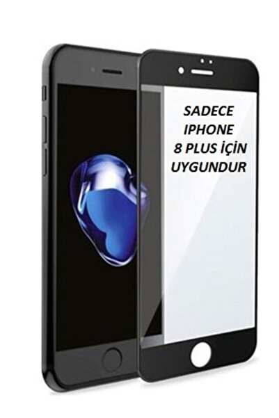 JACQUELYN Iphone 8 Plus Siyah Tam Kaplayan Ön Ekran Koruyucu-tempered Glass