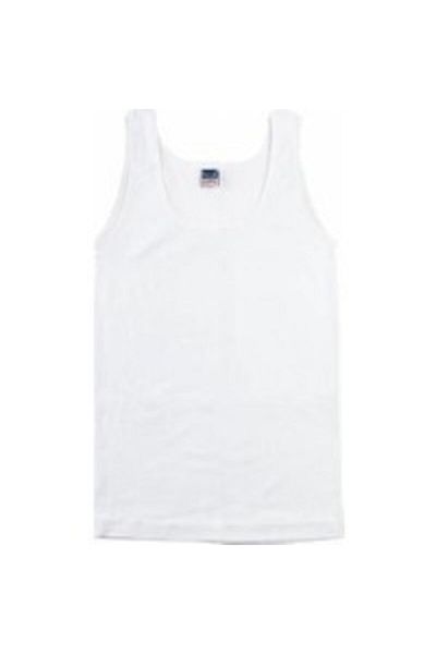 Berrak Tricou pentru fete, alb, cu bretele groase, din bumbac pieptănat, pachet de 6