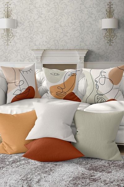 Realhomes Set de huse de pernă cu două fețe, design special, din 7 piese