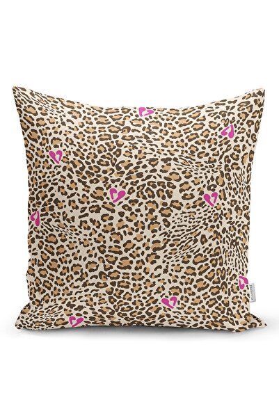 Realhomes Leopar Motifli Dijital Baskılı Yastık Kırlent Kılıfı