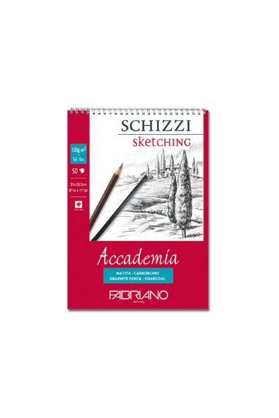 Fabriano Accademia, Natural Textured White, Spiral Block (Schizzi), 120gr., 29.7x42cm