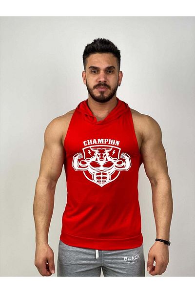 Black İstanbul Black - Champion - Tank Top Gym Hooded Hoodie Athlete