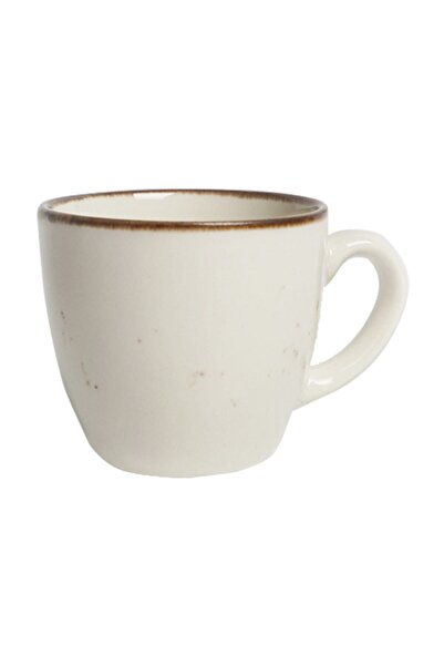 Tulü Porselen Tulu Porselen Luna Krem Renkli 6 Kişilik Kahve Fincan Takımı