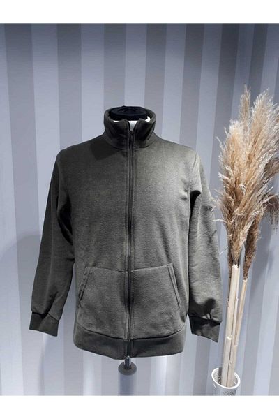 nacar çarşı Unisex Thick Winter Warm Front Zippered Fleece