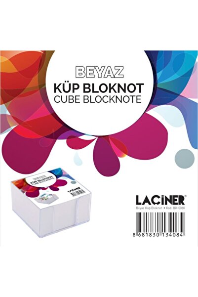 Plastik Kutulu Küp Blok Not Kağıdı Beyaz 8,5x8,5 Cm
