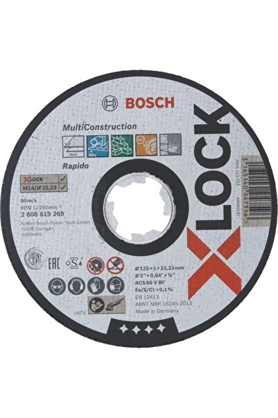 Bosch - X-lock - 125*1,0 Mm Çoklu Malzemelerde Kullanım Için Düz Kesme Diski (Taş)
