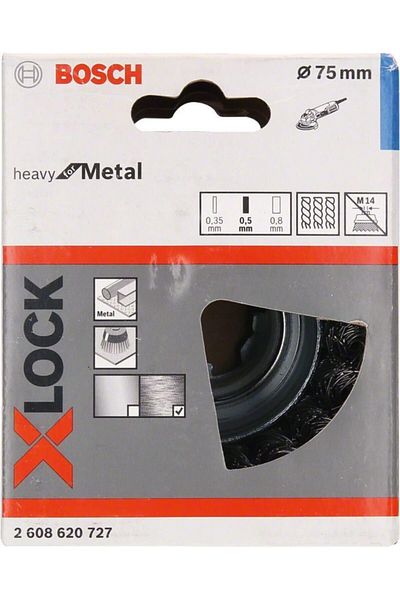 Bosch - X-lock - Heavy Series Twisted Wire Brush for Metal 75*0.5 Mm