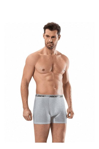 Jiber Ανδρικό Stretch Boxer 156 - Συσκευασία 2 Γκρι Λευκό Ποικιλία, Lycra