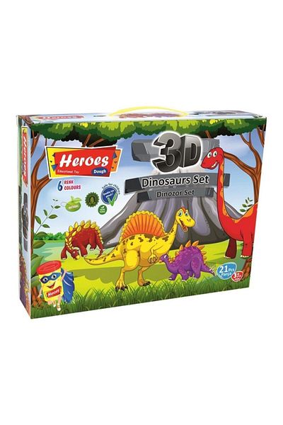 EREN Heroes 3d Dinosaur Set 6 Color Play Dough Ern-568