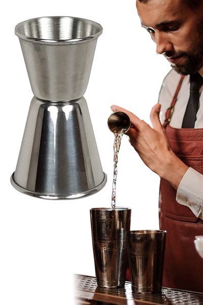 Binbirreyon Chrome Jigger Cocktail Measuring Cup Double Sided 2-4cl Ra978