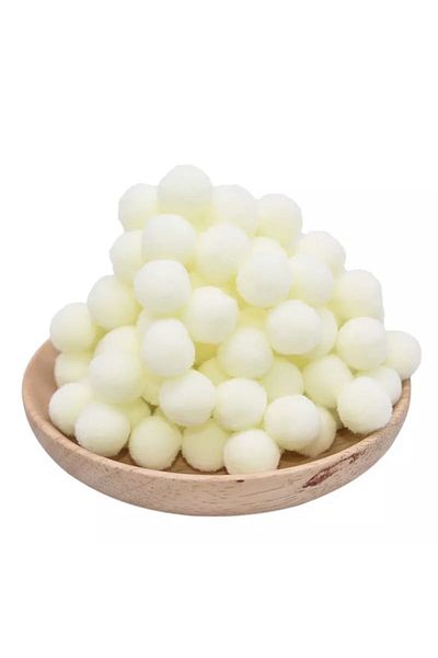 Yumuşakkeçe Beige Soft Pompom Plush 100 Pieces 2 cm