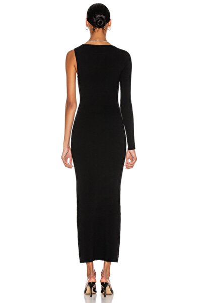 By Kul Design Μαύρο μονόχρωμο μάξι γυναικείο φόρεμα - Silk Jersey