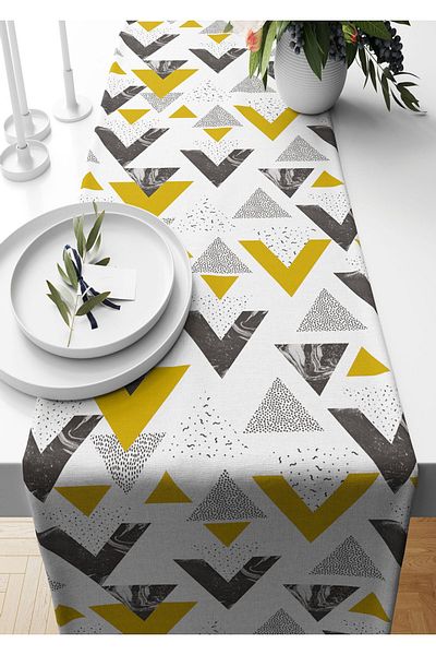 Pilloveland Runner 40*140 Cm Marble Patterned Suede Woven