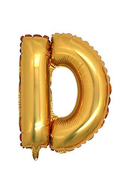 14Süs Letter D Gold Foil Balloon Lettered Balloon 100 cm Giant Size
