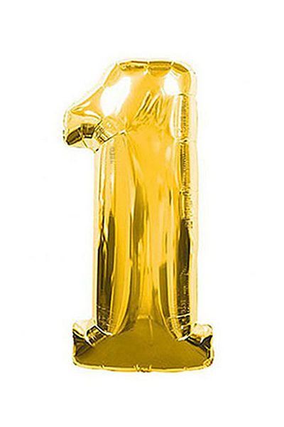 14Süs 1 Number Gold Foil Balloon Numbered Balloon 100 Cm