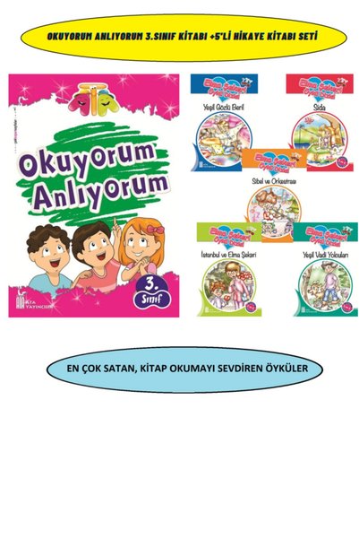 Ata Yayıncılık Okuyorum Anlıyorum 3.sınıf Kitabı+3.sınıf Rengarenk 5'li Hikay...